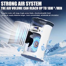Mobiele Luchtkoeler met Verneveling - 880ml Watertank - 3 Snelheden - 7 Kleuren Nachtlampje - Fluisterstil 20 dB - USB-C Air Cooler - groen — thumbnail 3