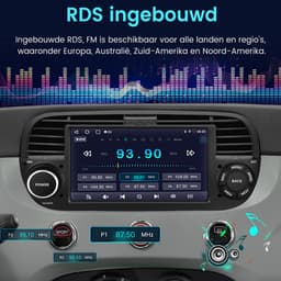 Cestovet Autoradio - Geschikt voor Fiat 500 2007 t/m 2015 - Apple CarPlay & Android Auto (Draadloos ) - Android 15 - 2+64GB - GPS, Wifi, Bluetooth, SWC - Achteruitrijcamera — thumbnail 5