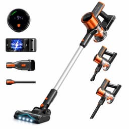 Swiss Haus® CVC2501 Steelstofzuiger Draadloos – 35 Minuten - 3 Snelheden – HEPA Filter – Draadloze Stofzuiger Zonder Zak - LED Display – Wandhouder – 150W - Vacuum Cleaner - Oranje — thumbnail 1