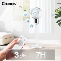 Plafondventilator met LED Verlichting - 3 Snelheden - 360° Roterend - Met afstandsbediening - Wit — thumbnail 4