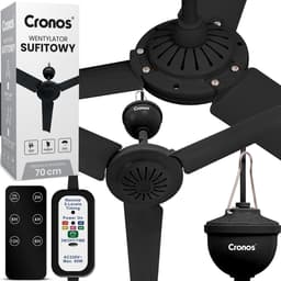 Cronos FC11-70 - Plafondventilator - Ø 70 cm - Met afstandsbediening - Zwart — thumbnail 2