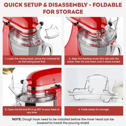 Thijox - Roestvrijstalen Deeghaak voor Kitchen Aid Blender K45DH - Kneedhaak voor KitchenAid 4.3/4.7/4.8 L - Vaatwasmachinebestendig Deegopzetstuk voo — thumbnail 4