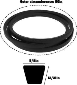 Deckmaaierriem Vervanging 70712-3471-2 - Compatibel met Kubota G3HST - 100 cm Zijafvoer - Rubber Materiaal - Eenvoudig te Installeren - Hoge Betrouwbaarheid - Grasmaaierriem — thumbnail 2