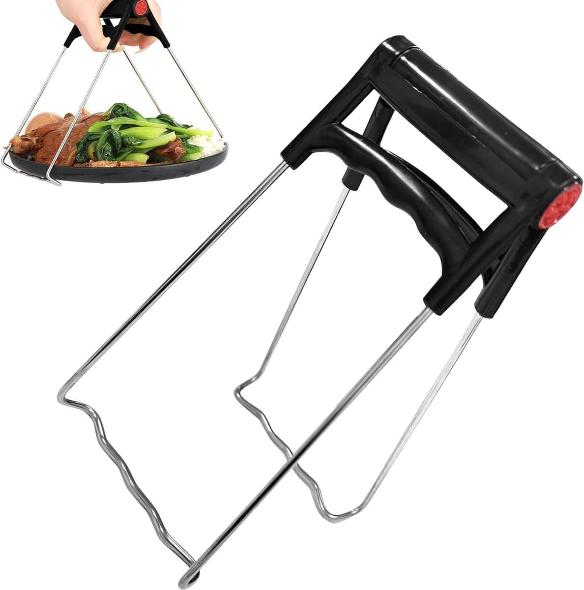 Heteluchtfriteuse Tang, heteluchtfriteuse tang, komclips van roestvrij staal, opvouwbare anti-heteluchtclip voor - ShopVlot — afbeelding 1