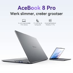 Blackview AceBook 8 Pro - Laptop - 16 inch Full HD - 16GB DDR4 RAM - 512GB SSD - AMD Ryzen 3700U - Windows 11 Notebook - Radeon RX Vega 10 Graphics - Grijs — thumbnail 5