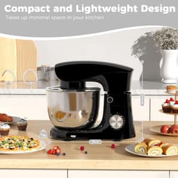 SnelShoppen - Multifunctionele Keukenmachine Standmixer 1500W met 4,5 + 5,5 L Roestvrijstalen Kommen, 10+ Snelheden, Kantelbare Kop, Deeghaak, Klopper — thumbnail 4