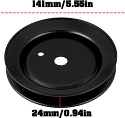 Stationaire Katrol - Hoogte 24 mm - Diameter 141 mm - Compatibel met MTD Grasmaaier - Slijtvast Metaal - Onderdeelnummer 756-1188 - Looprol — thumbnail 5