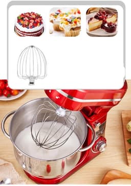 Keukenmixer – Keukenmachine - Keukenrobot - Foodprocessor - 6L - 2000W - Krachtige & Stille Motor – 6 Snelheden – Met Roestvrijstalen Kom – Metal Gray — thumbnail 2