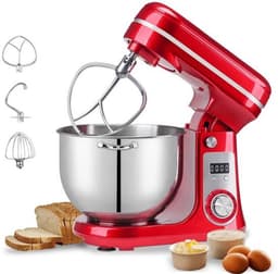 Keukenmixer – Keukenmachine - Keukenrobot - Foodprocessor - 6L - 2000W - Krachtige & Stille Motor – 6 Snelheden – Met Roestvrijstalen Kom – Metal Gray — thumbnail 5