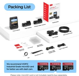 VIOFO A229 Ultra 3CH - 4K Dashcam - 3 Kanaals Opname - Sony STARVIS 2 - Wifi, GPS & Parkeerstand — thumbnail 4