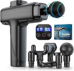 Massagepistool - Spierherstel Tool - Spierontspanning - 30 Intensiteitsniveaus - 12mm Diepte - Zwart — thumbnail 1
