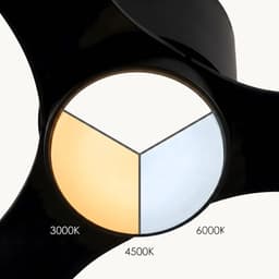 3 Blad Plafondventilator - Moderne LED Ventilator Lamp - 6 Snelheden - Bedienbaar Met Afstandsbediening - 105 cm - Zwart - Woonkamerlamp — thumbnail 4
