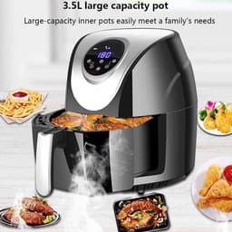 Compacte Luchtfriteuse - Olievrije Oven - Gezond Koken - Digitaal Touchscreen - 30 Min Timer - Zwart — thumbnail 5