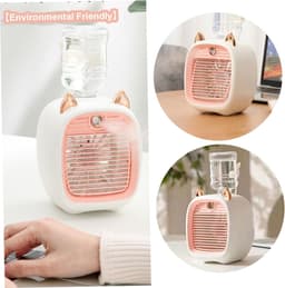 Compacte verdampingsluchtkoeler met 50 ml watertank, USB-gevoed persoonlijk bureaukoelapparaat, 3 windsnelheden en stille werking, geschikt voor thuis en kantoor（Roze） — thumbnail 5