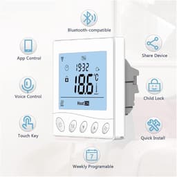 Slimme thermostaat - Temperatuur controller - Verwarming regelen - Wifi app bediening - 16A/3A - Wit — thumbnail 3