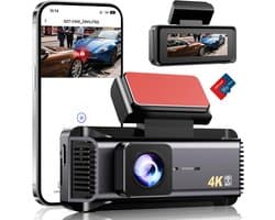 Dashcam - 4K - WiFi Verbinding - 170° Groothoek - Voor Auto's