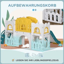 Kinderglijbaan 7-in-1, glijbaan voor kleine kinderen met basketbalmand, klimrek, telescoop, tunnel, stuurwiel, platformgang, opbergmand, kinderspeelplaats voor kinderen van 1 tot 3 jaar — thumbnail 5