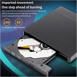 Externe DVD Brander - CD/DVD Station - Schijf taken uitvoeren - USB 3.0 Type-C - 1 cm - Zwart — thumbnail 4