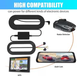SnelShoppen - Hardwire Kit voor Dashcam Type C, 3m Type C Socket met 12V/24V naar 5V, Laag Spanning Bescherming, 24-uurs Parkeerbewaking — thumbnail 3