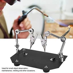 Soldeerhulp, derde hand soldeergereedschap metaal hulp laswerk clip soldeerhulp soldeerstation met 2 flexibele armen en klemmen voor het repareren van sieraden, kunststof — thumbnail 5