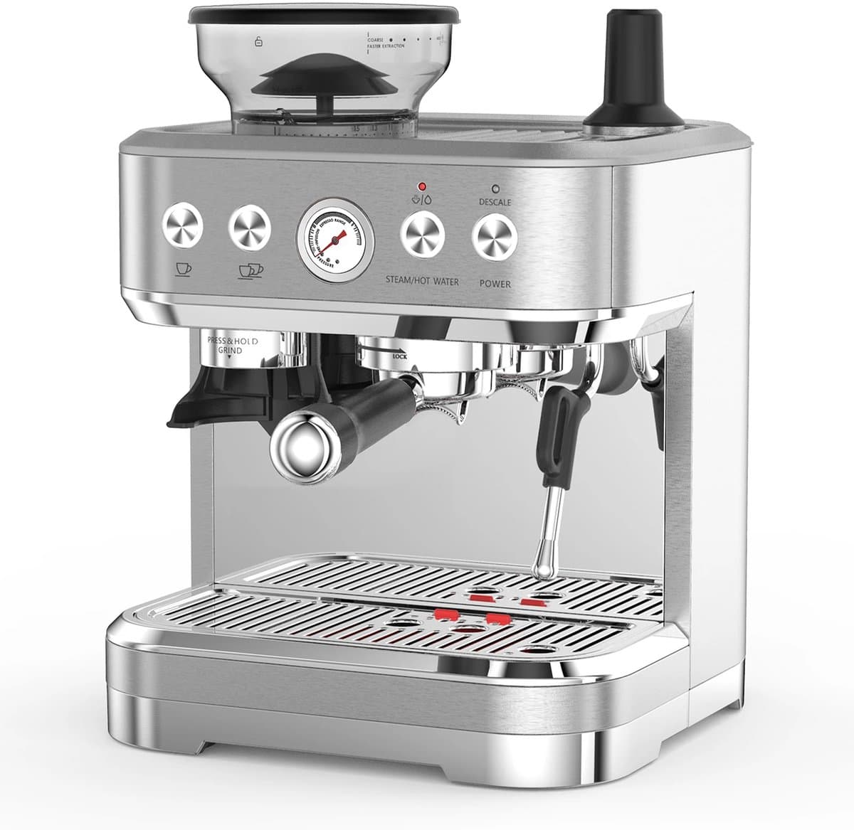 Billie & Loïs espressomachine - Koffiemachine - Pistonmachine - 15 maalstanden - 360° draaibare stoompijp - Eenvoudig te reinigen — afbeelding 1
