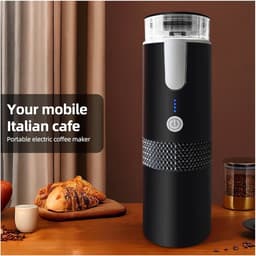 Draagbaar koffiezetapparaat | koffiemachines | Draagbare elektrische espresso-koffiezetapparaatmachines for één persoon met kopje koffiepoeder en capsulebak Oplaadbaar automatisch, voor kamperen, reize — thumbnail 3