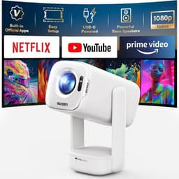 Aurzen EAZZE D1 Air Smart Mini Beamer – Full HD 1080P – 300 ANSI – Netflix – Prime Video – YouTube – Thuis bioscoop - Bluetooth 5.2 – HDR10 – Dolby Audio — thumbnail 3