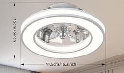 Thuys - Plafondventilator met LED Verlichting - 46 cm - Dimbaar - Afstandsbediening - 6 Snelheden - RGB & 3 Lichtkleuren - Zomer/Winterfunctie - Wit — thumbnail 3