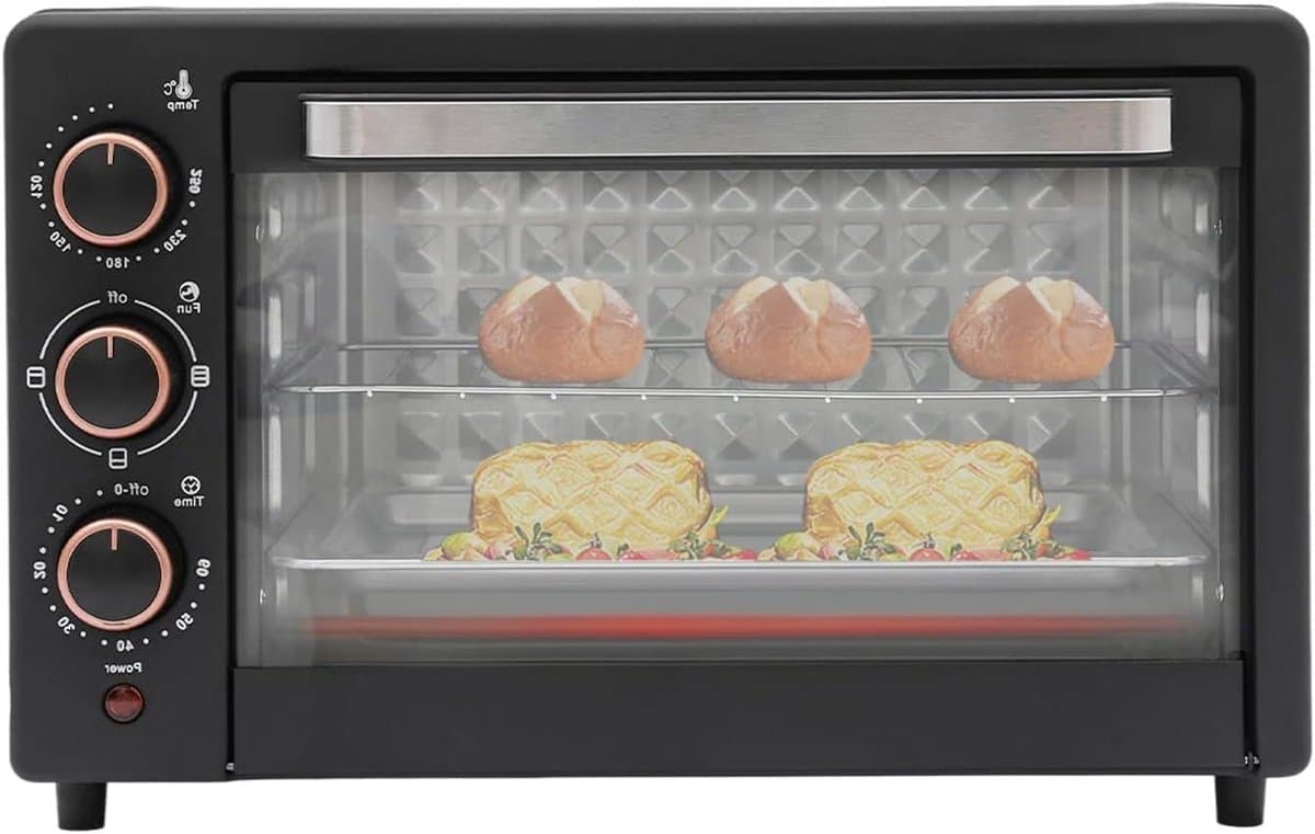 Heteluchtoven - Mini oven - Veelzijdig koken - Snelle gelijkmatige warmte - 22 Liter - Zwart — afbeelding 1