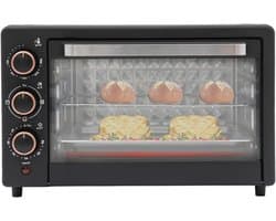 Heteluchtoven - Mini oven - Veelzijdig koken - Snelle gelijkmatige warmte - 22 Liter - Zwart