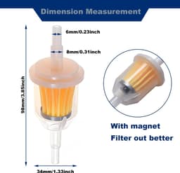 SnelShoppen - Universele Inline Brandstoffilter 6mm 8mm 1/4" 5/16" Vervangingsfilter voor Grasmaaier, Motorfiets, ATV, Go-Kart, Tuin, Tractors, Genera — thumbnail 5