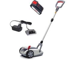 Accu Grasmaaier - Handmaaier Mulchmaaier - Kleine gazons maaien - Borstelloze motor - 21 cm maaibreedte - Grijs rood