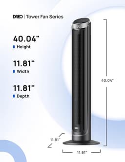 Torenventilator - Staande ventilator - Stille koeling - Met afstandsbediening - 1016 cm hoog - Wit — thumbnail 2