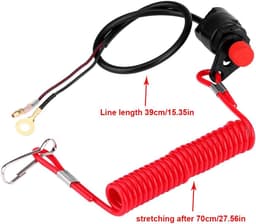 SnelShoppen - Snijcircuitschakelaar Boot, Motor, Grasmaaier met Lanyard Koord - Hoogwaardige Waterdichte Veiligheidsstopknop voor ATV's en Motorrijden — thumbnail 1