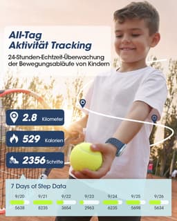 FOSMET Smartwatch Kinderen - Met Telefoonfunctie - 1,5 Inch Display - IP68 Waterdicht - 20 Sportmodi - Hartslagmeter - Slaapmonitor - Stappenteller - Wekker - Oproepfunctie - SOS Knop - Compatibel met iOS/Android - Cadeau voor Kinderen - Jongen — thumbnail 2