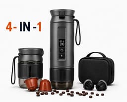 Yemtech® 4 in 1 Draagbare Koffiemachine - Draagbare Espressomachine - Espresso - Filterkoffie - 100 ml - Mini Koffiemachine - Oplaadbaar 9600mAh - Pour-Over Filterkoffie — thumbnail 1