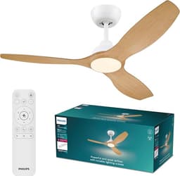 Plafondventilator met lamp – Philips Amigo, stil, 6 snelheden, dimbaar RGBW LED, Ø48 cm, — thumbnail 3