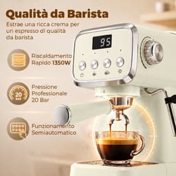Social® Espressomachine 20 Bar - Pistonmachine met Melkopschuimer - geschikt voor 1 of 2 kopjes, heet water en een kopjeswarmer. — thumbnail 5