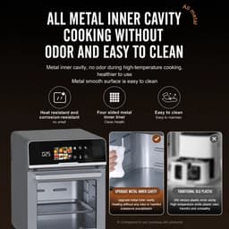 VidaStore Airfryer ovencombinatie - Airfryer - Airfryer oven - Oven - Twee baklagen - 8 programma's - 20 liter - Compact 30x35x39 — thumbnail 2