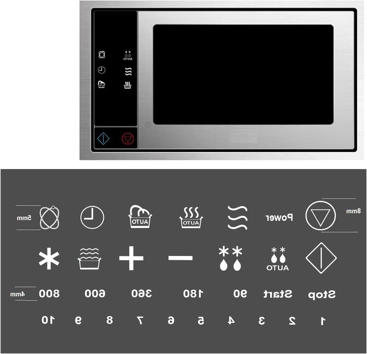 Magnetron sticker set - Symbool markering - Keuken organiseren - Verwijderbaar zonder lijmresten - Kleine symbolen - Wit met zwart — afbeelding 1