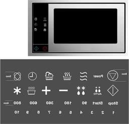 Magnetron sticker set - Symbool markering - Keuken organiseren - Verwijderbaar zonder lijmresten - Kleine symbolen - Wit met zwart — thumbnail 1