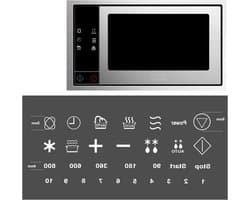 Magnetron sticker set - Symbool markering - Keuken organiseren - Verwijderbaar zonder lijmresten - Kleine symbolen - Wit met zwart
