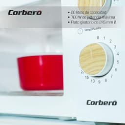 Magnetron Oven - Compacte Magnetron - Snel Opwarmen - Mechanische Bediening - 20 Liter - Wit — thumbnail 2