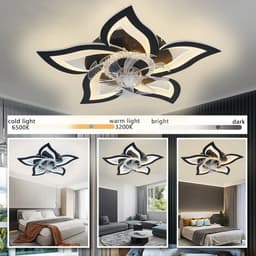 Evaux Boutique Plafondventilator - Ventilator in de slaapkamer met verlichting - Zwart – 69 cm – 5 Bladen – Smart LED - Geluidsniveau: Stil – Afstandsbediening en app – Dimbaar – 6 Snelheden – Slaapkamer ventilatorlamp — thumbnail 4