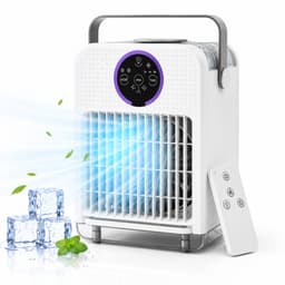 DreamGoods Aircooler - Verkoelen Met Water of IJs - 3-in-1 Luchtkoeler - Koelen, Ventileren & Bevochtigen - 700ML Watertank - Aircooler met Koelelementen - Air Cooler - Ventilateur - Mobiele Airco - Mini Airco zonder Afvoerslang - Koelventilator — thumbnail 1