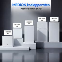 MEDION Koelkast 76 L, vrijstaand - MD370009 - Wit | 3 legplateaus, hoogte 84,5 cm, omkeerbare deur, 2 deurvakken, verstelbare voeten — thumbnail 5
