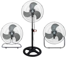 Equalize Ventilator 3 in 1 - 80 watt - Industrial - Zeer Krachtige Ventilator - Statief, ophangen of neerzetten - Kop van 45cm - RVS - — thumbnail 1