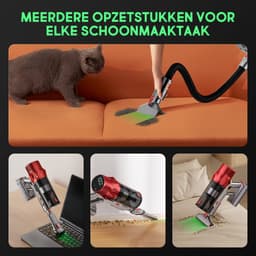 Hiaonyx steelstofzuiger - 9-in-1 steelstofzuiger draadloos - 75000pa - Met dierenborstel - LED Groene Stofdetectielamp - Geschikt voor Tapijten - Harde Vloeren en Dierenharen - 2-liter stofopvangbox - Goudkleurig — thumbnail 2