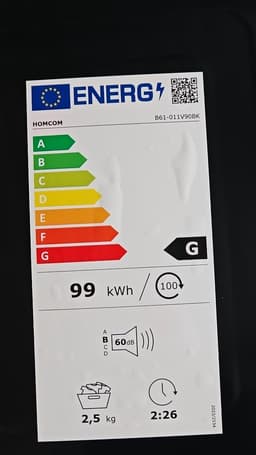 Mini wasdroger - Afvoerdroger - Compacte droger - Wasdroger - 4 kg - LED touchscreen - 6 programma's - Wandmontage - 53,5x46,5x64,5cm - 800W - Zwart — thumbnail 2
