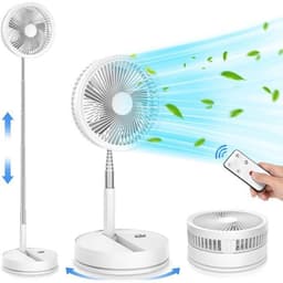 Vloerventilator - 23 cm - Stil - USB-opladen - Afstandsbediening (wit) — thumbnail 1